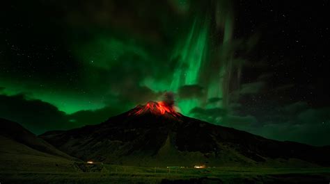 nature, Night, Landscape, Stars, Long Exposure, Lava, Volcano, Clouds ...