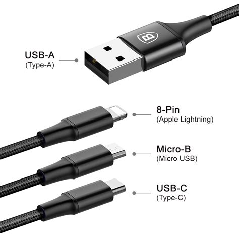 Baseus Rapid 3-in-1 Type-C / Lightning / Micro USB Charging Cable