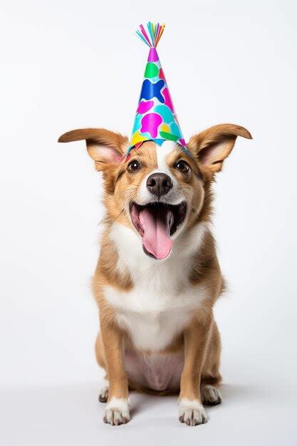 Premium Photo | Dog wearing a bright birthday hat