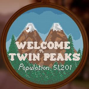 Twin Peaks Town Sign Counted Cross Stitch Pattern - Etsy