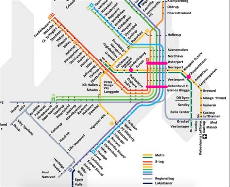 Copenhagen Metro & S-Tog Map in 2023 | Copenhagen, Map, Copenhagen map