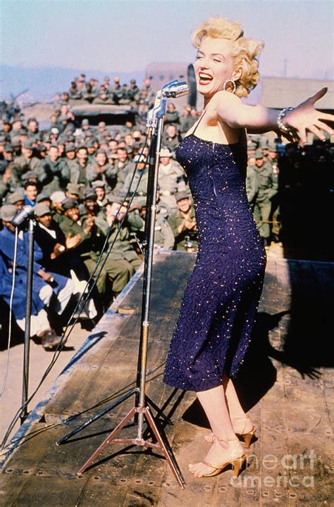 Marilyn Monroe Enertaining U.s. Troops Photograph by Bettmann | Pixels