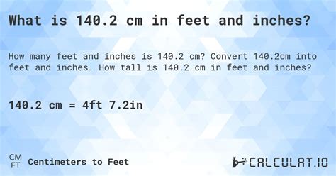 140.2 cm in feet and inches | Convert