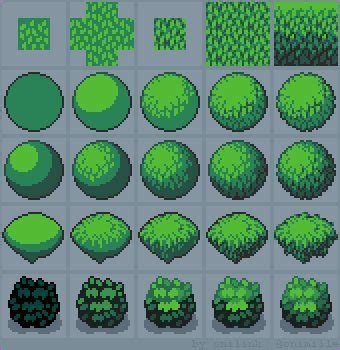 Tutorial: How to draw foliage | Pixel art tutorial, Pixel art design, Pixel art games