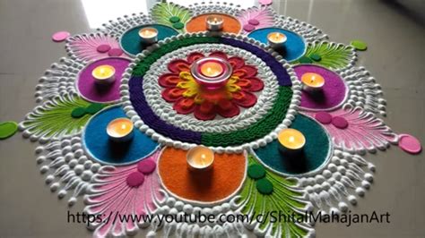 Big rangoli design for diwali festival|innovative and creative rangoli by Shital Mahajan - YouTube