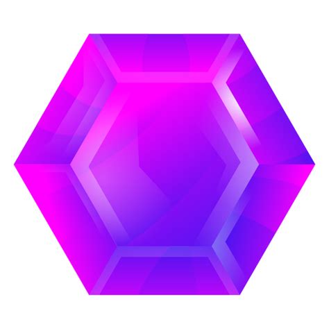 Hexagon purple crystal - Transparent PNG & SVG vector file