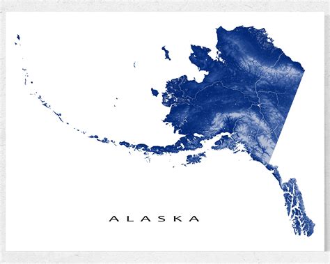 Alaska Map Art Print Alaska State State Outline Anchorage | Etsy Canada