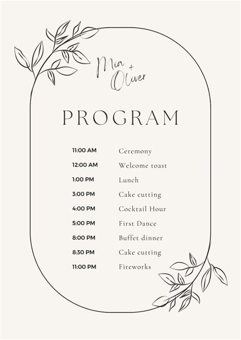 Free, custom printable wedding program templates | Canva