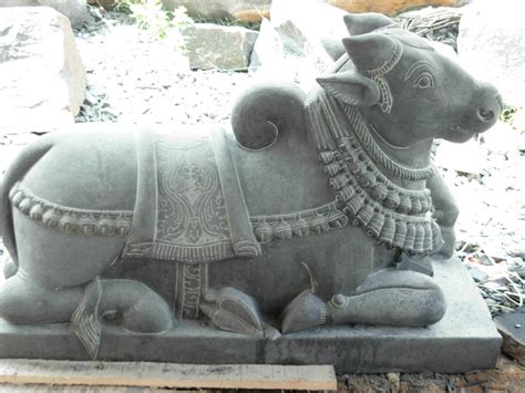 Stone Nandi Statue by Sarada Shilpa Mandir, Stone Nandi Statue from Kurnool | ID - 1180489