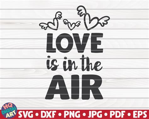 Love is in the air | Valentine's Day quote By HQDigitalArt | TheHungryJPEG