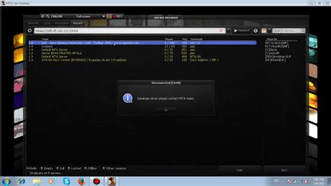 database down - i can't enter most servers - Server - Multi Theft Auto ...