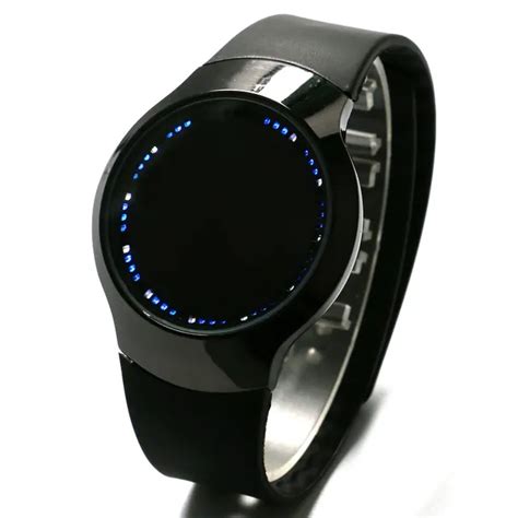 Creative Minimalist Silicone Normal Waterproof LED Touch Screen Watch Men Women Couple Watch ...