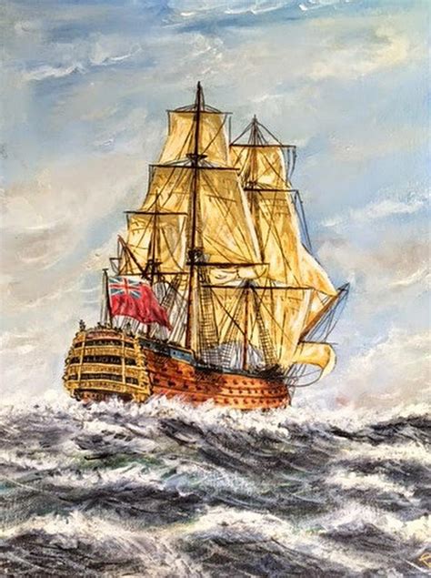 HMS Victory at Sea Painting by Mackenzie Moulton | Pixels