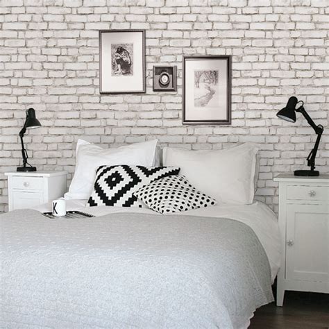 Trend Home 2021: Bedroom Brick Wallpaper Design Ideas - White Brick Wallpaper Room Ideas : This ...