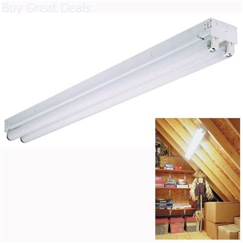 Fluorescent Light Fixture 48 Inch Shop Garage Lithonia Lighting Ceiling Utility 784231058206 | eBay