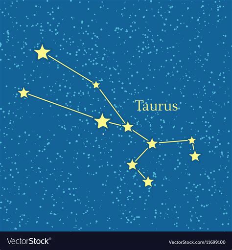 Night sky with taurus constellation Royalty Free Vector