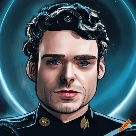 Richard madden as the captain of starship enterprise on Craiyon