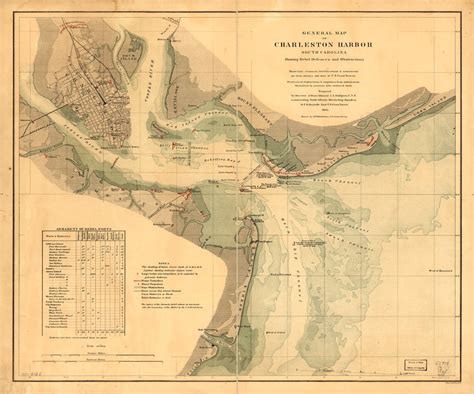 1865 Map of Charleston Harbor South Carolina ~ psdhook