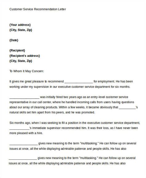 Letter Of Recommendation For Company Services Collection | Letter ...