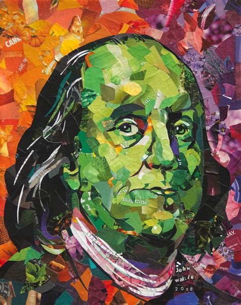 Download Benjamin Franklin - Mosaic Art Envisaged in Paper Wallpaper | Wallpapers.com