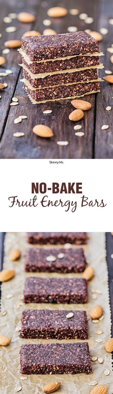 No-Bake Fruit Energy Bars | Recipe | Energy bars recipe, Baked fruit, Energy bars