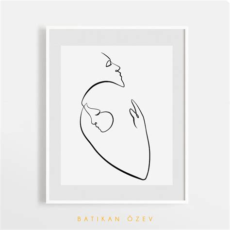 Couple Love Line Art, Minimalist One Line Hugging Couple, Lovers ...