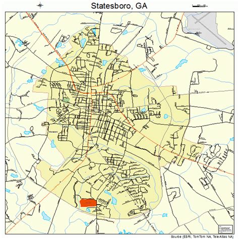 Statesboro Georgia Street Map 1373256