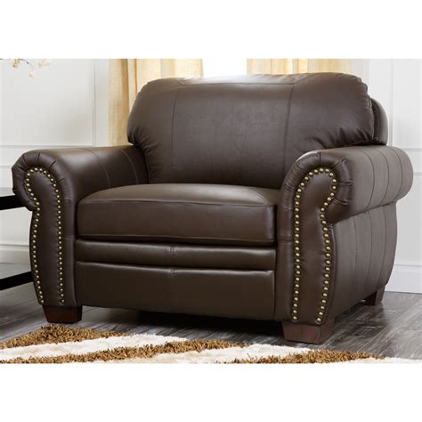 Abbyson Living Signature Italian Leather Oversized Chair - Overstock ...