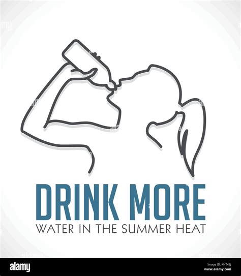 Logo - Drink more water in summer heat – stock illustration Stock Vector Image & Art - Alamy