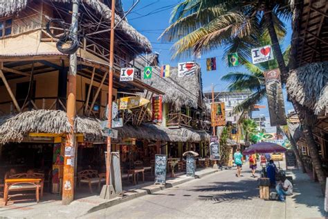 MONTANITA, ECUADOR - JUNE 30, 2015: Montanita Village is Full of ...