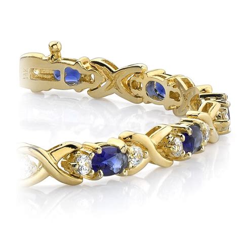 Sapphire And Diamond Bracelet In Yellow Gold (9 Ctw)