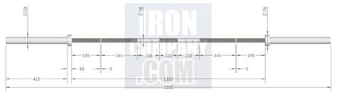 7 IWF Specification Needle Bearing Olympic Bar -- Iron Grip (OB-20KG)