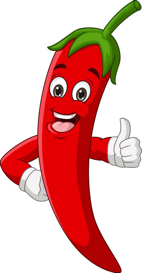 Cartoon chili pepper giving thumbs up 5112515 Vector Art at Vecteezy