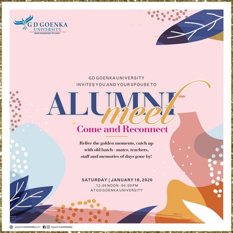 Alumni Meet at GD Goenka University | Poster template, Alumni homecoming, Alumni