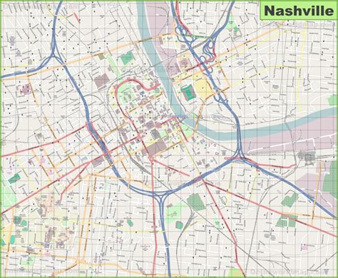 Nashville Maps | Tennessee, U.s. | Maps Of Nashville - Printable Map Of ...