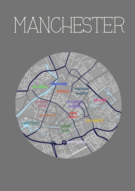 Manchester City Centre Map | Etsy UK