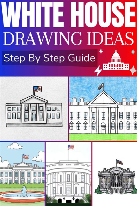 16 White House Drawing Ideas - How To Draw White House - DIYnCrafty