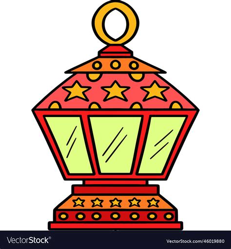 Ramadan lantern cartoon colored clipart Royalty Free Vector