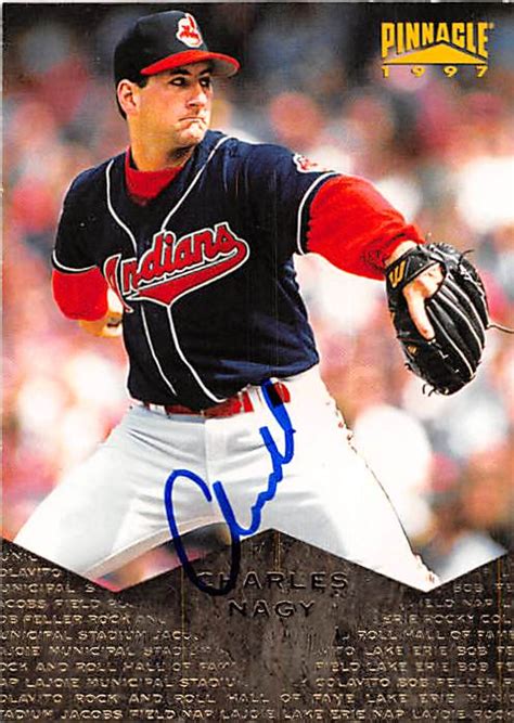 Charles Nagy autographed baseball card (Cleveland Indians) 1997 Pinnacle #3