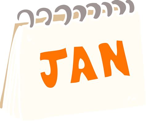 cartoon doodle calendar showing month of january 12210246 Vector Art at Vecteezy