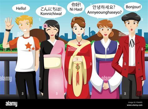 A vector illustration of multi-ethnic people from different cultures ...