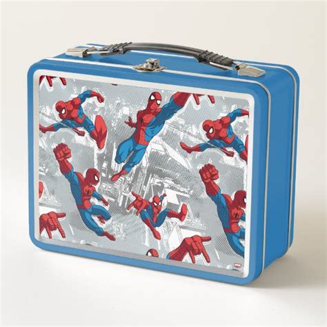 Spider-Man Swinging Over City Pattern Metal Lunch Box | Zazzle.com in ...