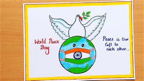 World Peace Day Poster Making/International Peace Day/How to draw World ...