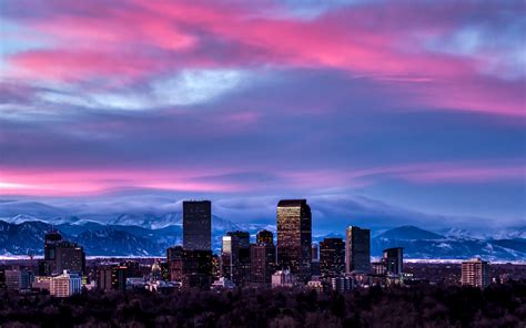 Denver Skyline At Night : Downtown Denver Skyline at Night, Stock ...