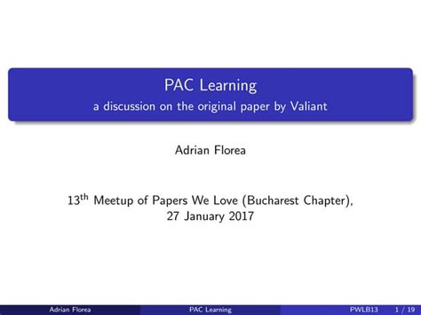 PAC Learning