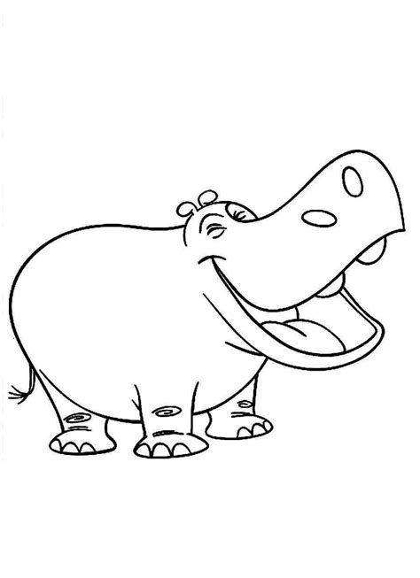 Hippopotamus Coloring Page for Kids - Coloring Pages