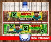80% OFF SALE Minecraft Water Bottle Label instant download - Printable