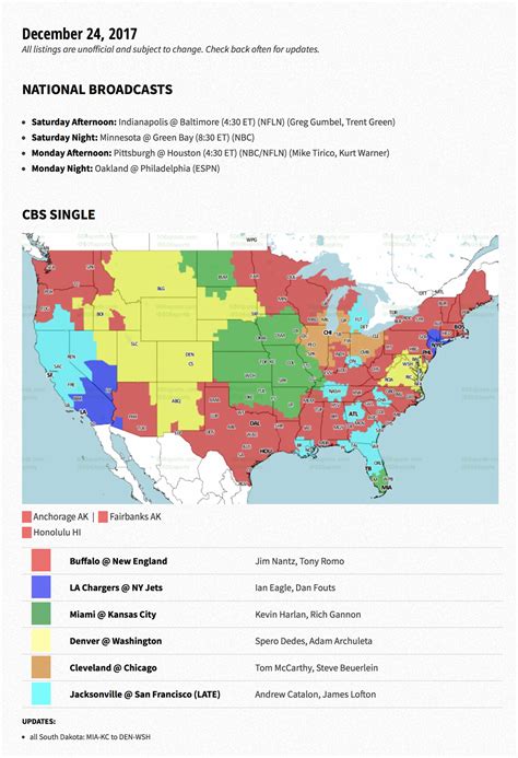 PACKERVILLE, U.S.A.: Week 16 NFL TV Maps