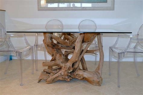 Driftwood Decor | Driftwood dining table, Dining table, Glass dining table
