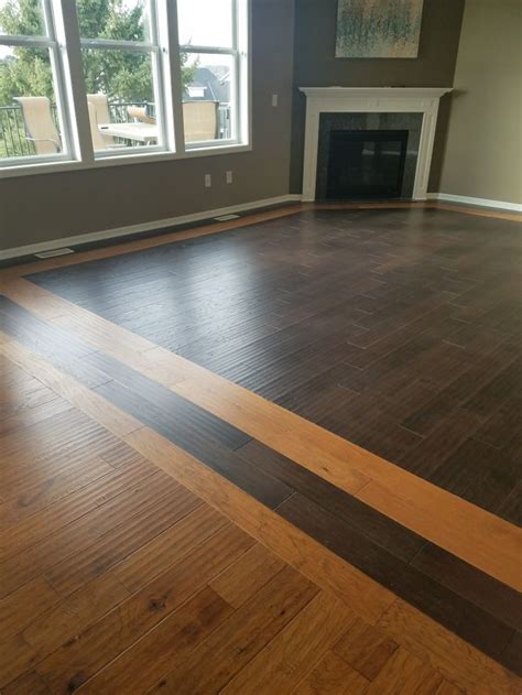 2 tone wood floors | Wood floor design, Wood floor pattern, Transition ...